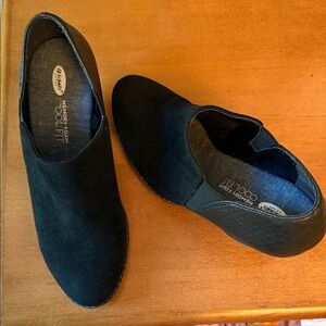 Dr. Scholl's Black Memory Foam Booties size 9.5 2 inch heel